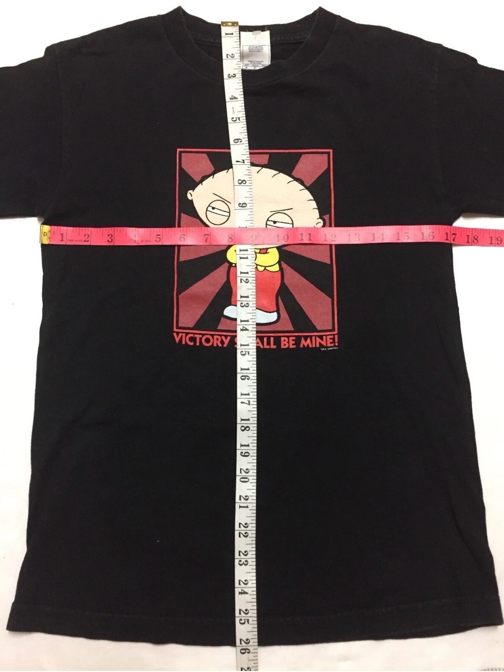 Vintage 2004 Family Guy T-Shirt Small Stewie "Victory Shall Be Mine!" Black Y2K - Picture 7 of 7